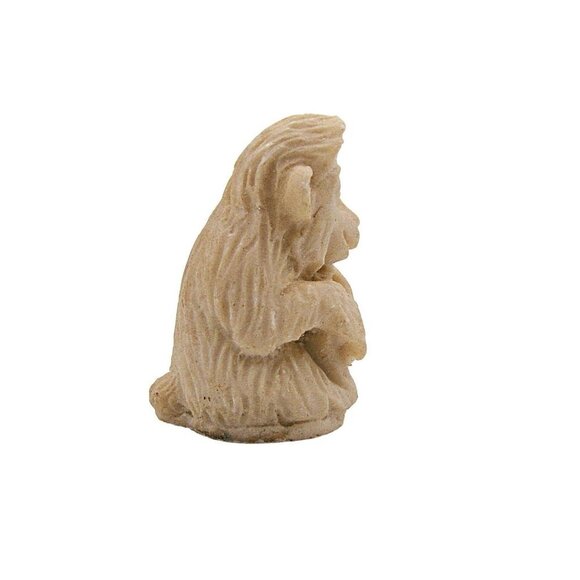 Vintage Small Baboon Monkey Chimp Art Figure Miniature Bone Resin Collectible 2" - Picture 2 of 10